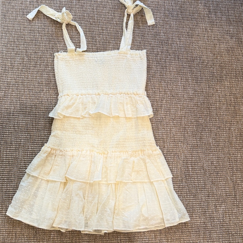 1. State Ruffle Mini Dress - Toasted Ivory, Small - Picture 7 of 7